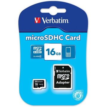 16GB Verbatim microSDHC Card Class4 inkl. SD Adapter