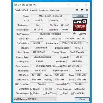 AMD RX 5700 XT 8GB