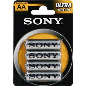Sony Batterie AA-R6 Zink-Kohle Mignon, 4er Pack