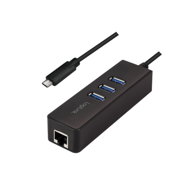 LogiLink USB 3.2 Gen 1x1 USB-C auf 3-Port Hub mit Ethernet
